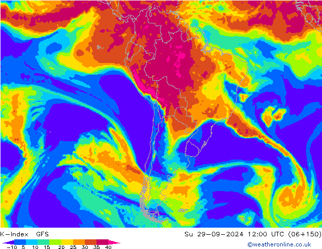 K-İndeksi GFS Paz 29.09.2024 12 UTC