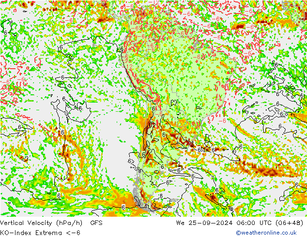 Convection-Index GFS We 25.09.2024 06 UTC