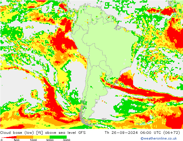 Wolkenbasis (Laag) GFS do 26.09.2024 06 UTC