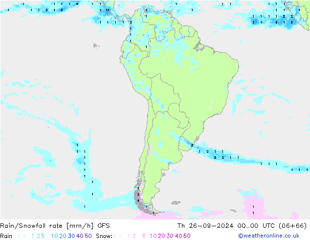 Regen/Schneefallrate GFS Do 26.09.2024 00 UTC