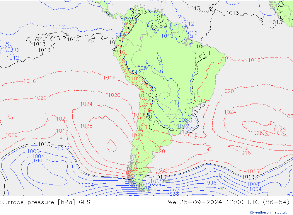 GFS: mié 25.09.2024 12 UTC