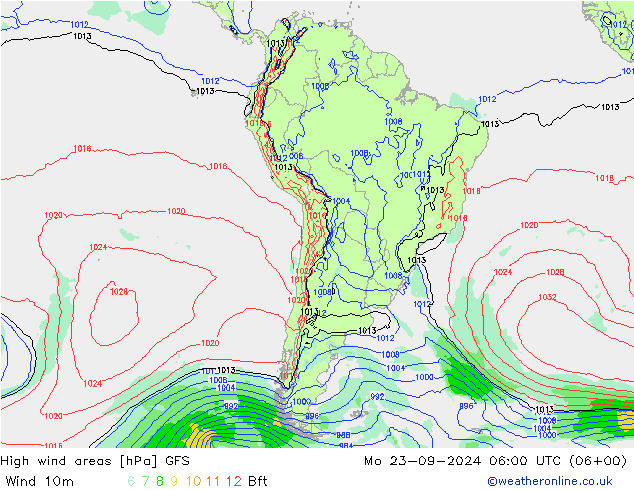 High wind areas GFS Seg 23.09.2024 06 UTC