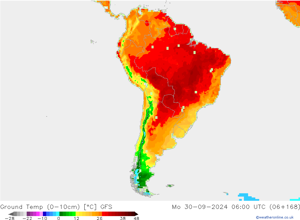 Temp. 10cm GFS ma 30.09.2024 06 UTC