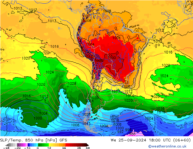 850 hPa Yer Bas./Sıc GFS Eylül 2024