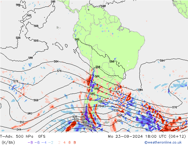 T-Adv. 500 hPa GFS Mo 23.09.2024 18 UTC