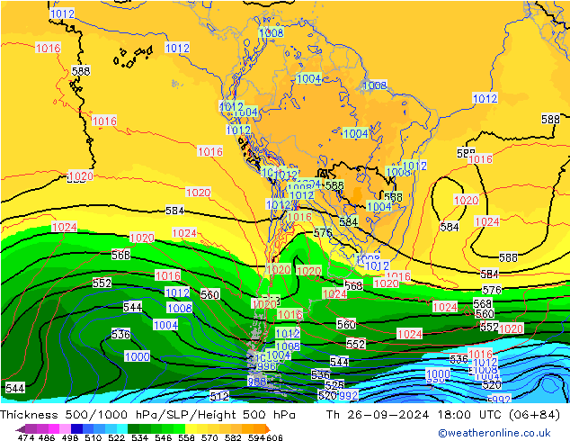 Thck 500-1000hPa GFS Qui 26.09.2024 18 UTC