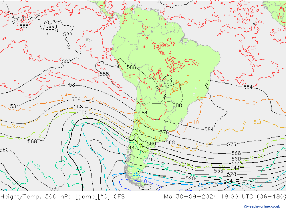 GFS: Po 30.09.2024 18 UTC