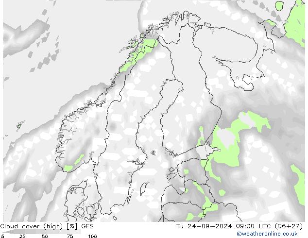 облака (средний) GFS вт 24.09.2024 09 UTC