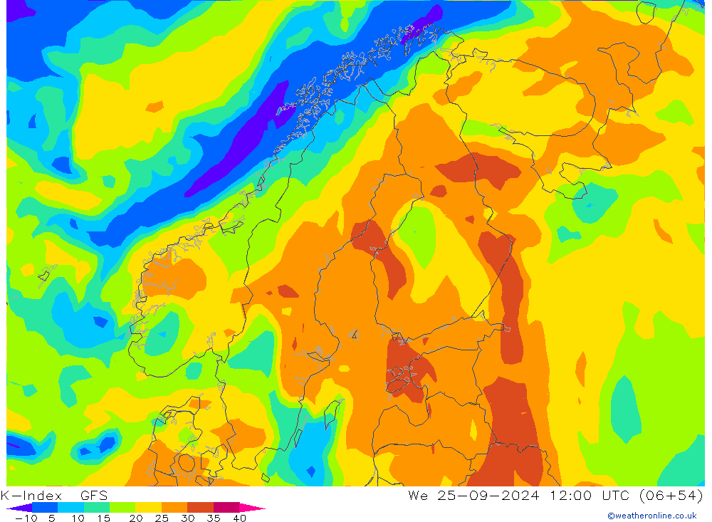 K-Index GFS Qua 25.09.2024 12 UTC