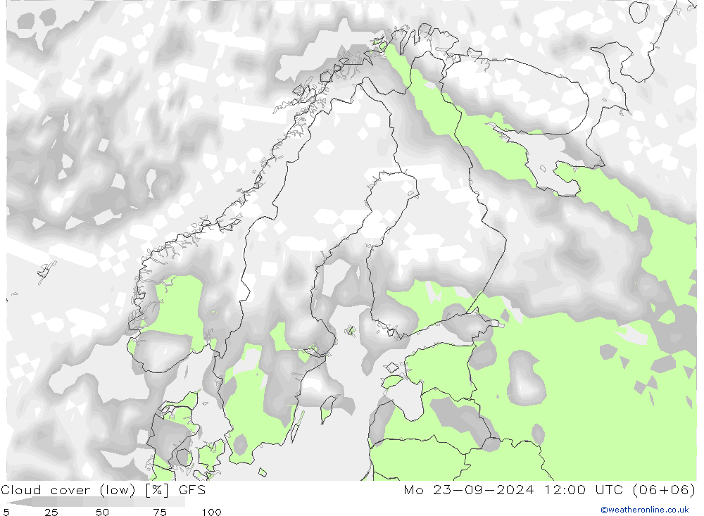 nízká (vysoký,uprostřed,oblaka) GFS Po 23.09.2024 12 UTC