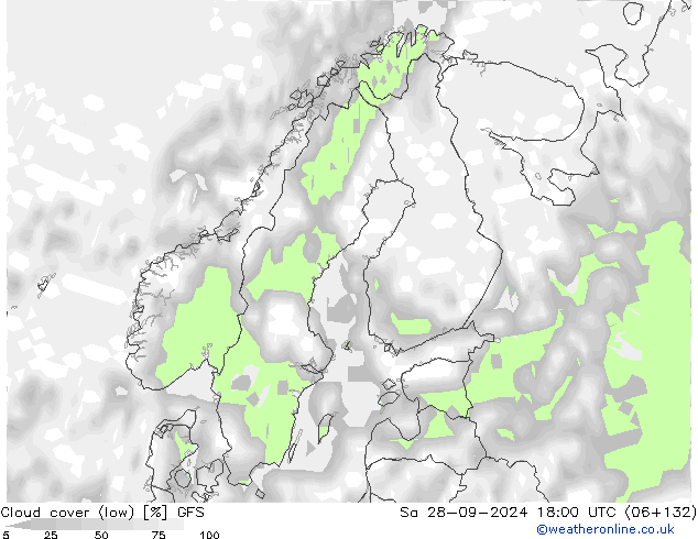 Nubes bajas GFS sáb 28.09.2024 18 UTC