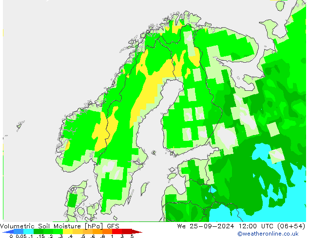 Volumetric Soil Moisture GFS mer 25.09.2024 12 UTC