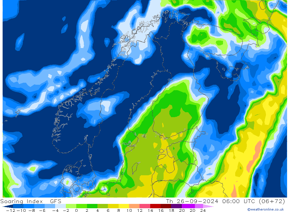 Soaring Index GFS чт 26.09.2024 06 UTC