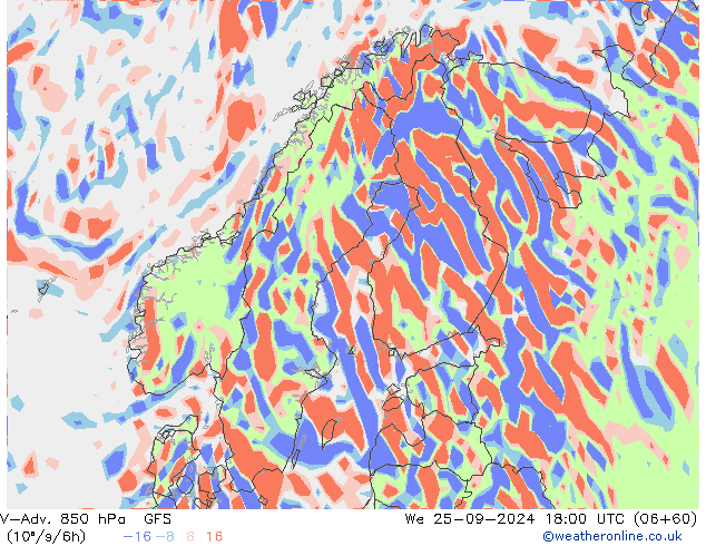 V-Adv. 850 hPa GFS We 25.09.2024 18 UTC