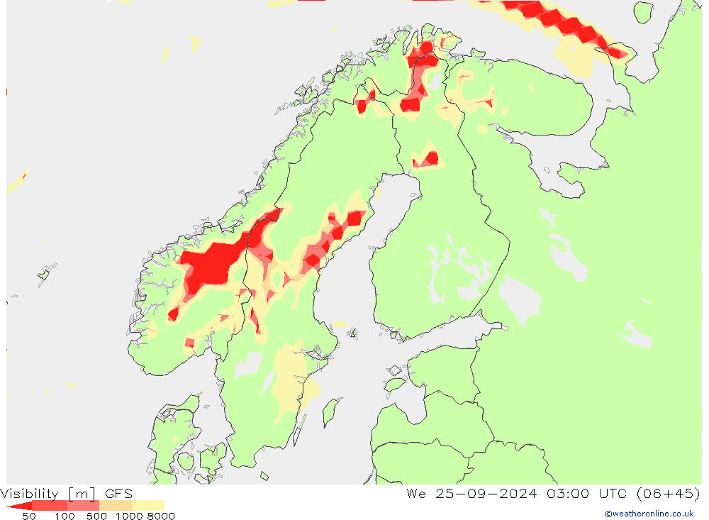 widzialność GFS śro. 25.09.2024 03 UTC