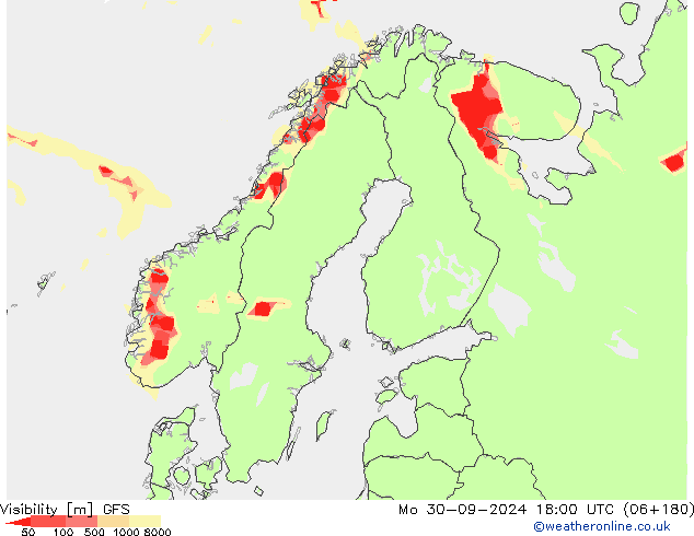 Visibility GFS Mo 30.09.2024 18 UTC