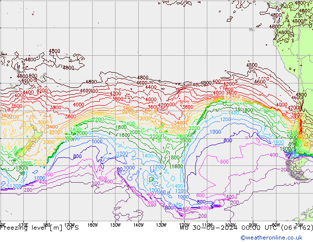 Freezing level GFS Mo 30.09.2024 00 UTC