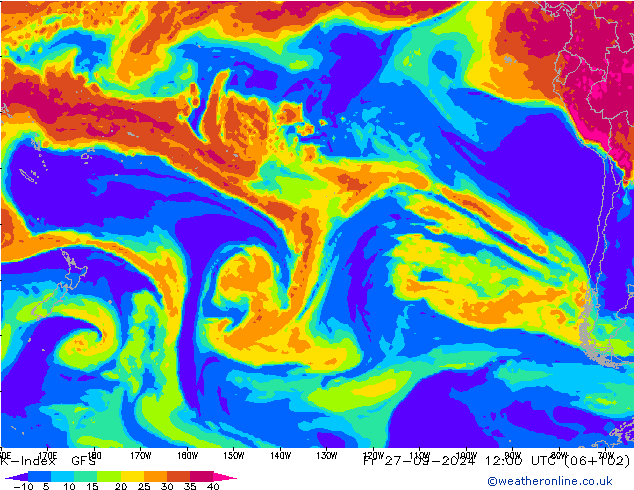 K-Index GFS Fr 27.09.2024 12 UTC