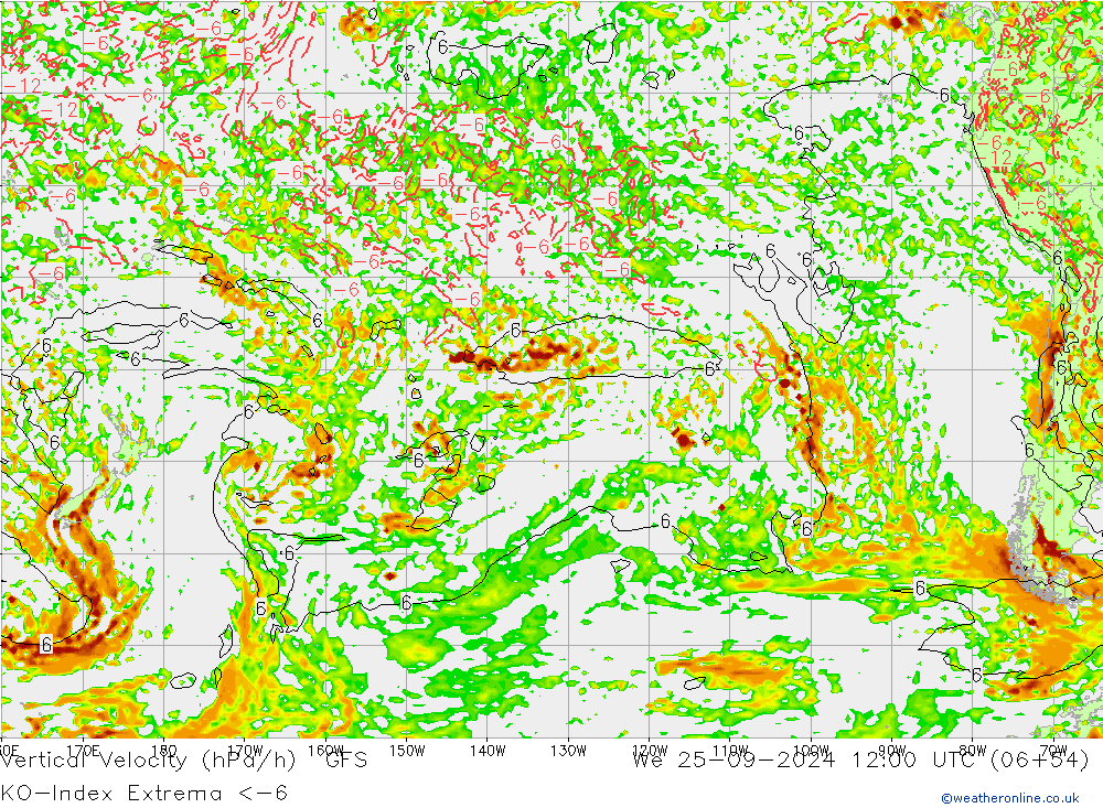 Convection-Index GFS ср 25.09.2024 12 UTC