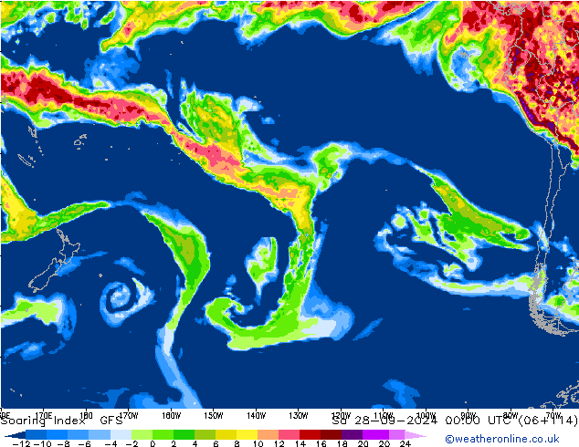 Soaring Index GFS sam 28.09.2024 00 UTC