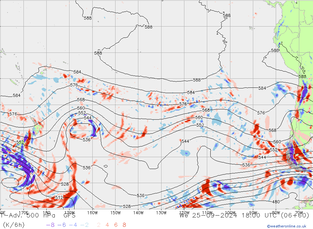 T-Adv. 500 hPa GFS We 25.09.2024 18 UTC