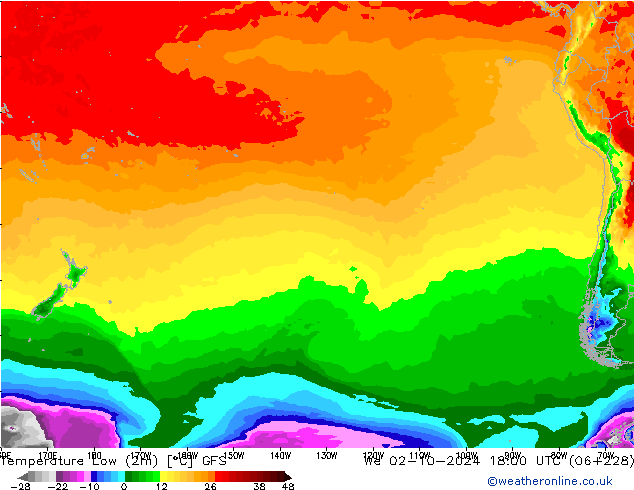 Min.  (2m) GFS  02.10.2024 18 UTC