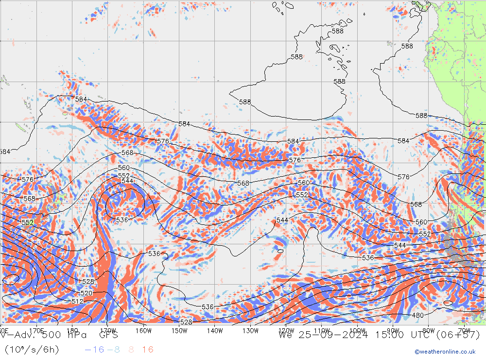 V-Adv. 500 hPa GFS We 25.09.2024 15 UTC