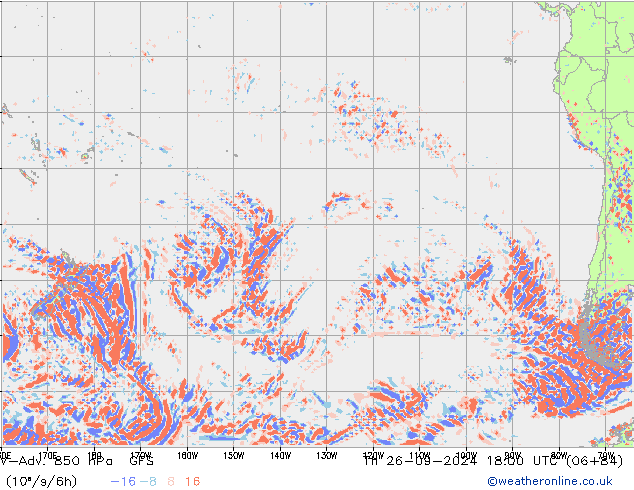 V-Adv. 850 hPa GFS jue 26.09.2024 18 UTC