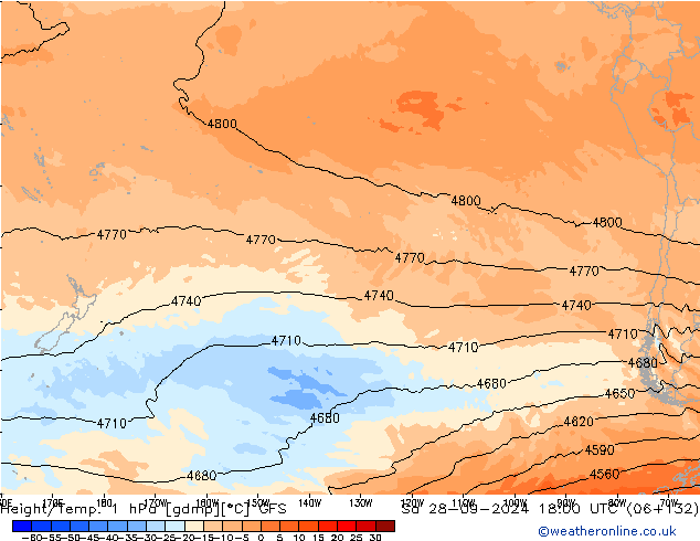 Height/Temp. 1 hPa GFS so. 28.09.2024 18 UTC