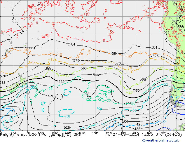 Z500/Rain (+SLP)/Z850 GFS mar 24.09.2024 12 UTC