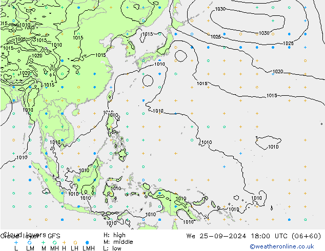 Cloud layer GFS We 25.09.2024 18 UTC