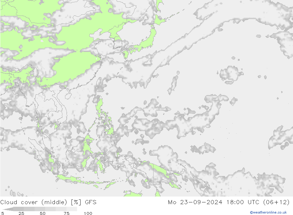 Wolken (mittel) GFS Mo 23.09.2024 18 UTC