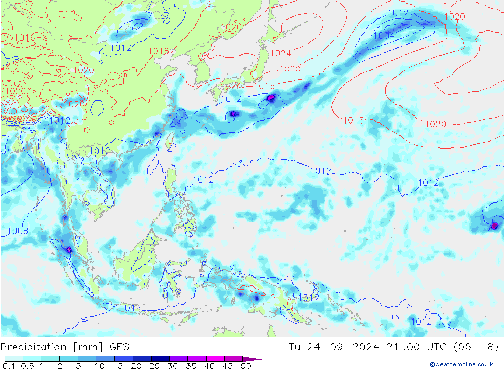 Precipitation GFS Tu 24.09.2024 00 UTC