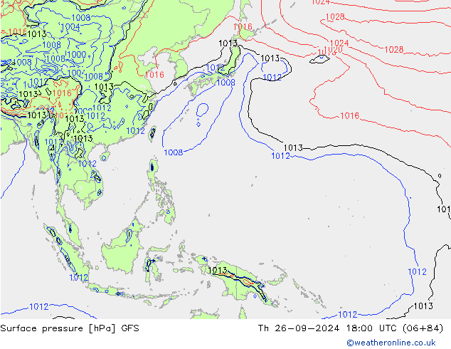 Surface pressure GFS Th 26.09.2024 18 UTC