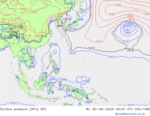 GFS: Po 30.09.2024 06 UTC