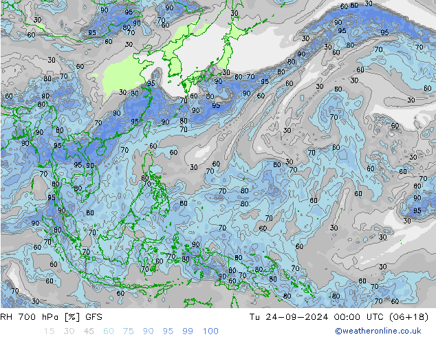 RH 700 hPa GFS mar 24.09.2024 00 UTC