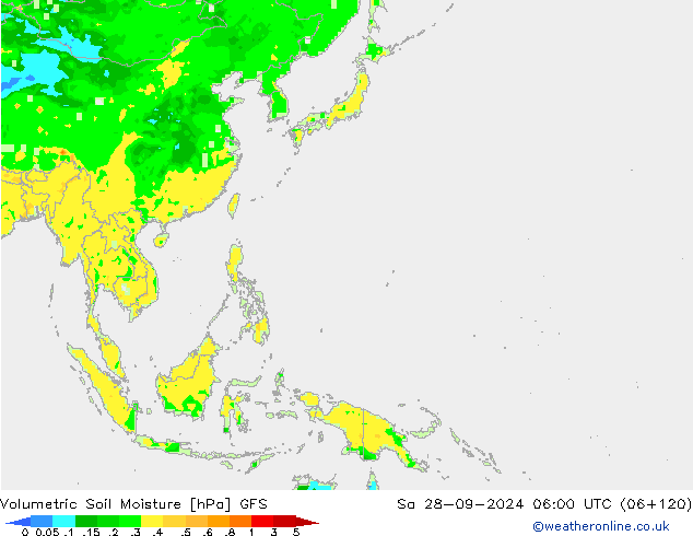 Volumetric Soil Moisture GFS Sa 28.09.2024 06 UTC