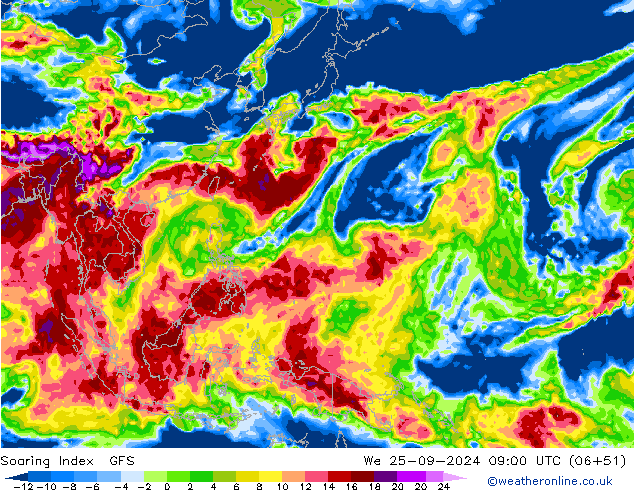 Soaring Index GFS mié 25.09.2024 09 UTC