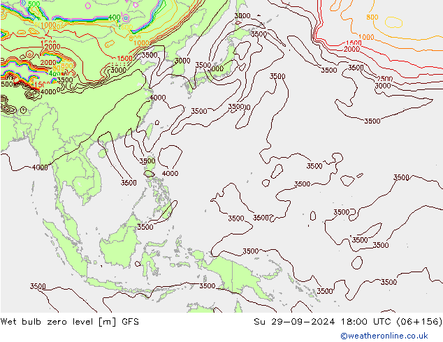 Theta-W Nulgradenniveau GFS zo 29.09.2024 18 UTC