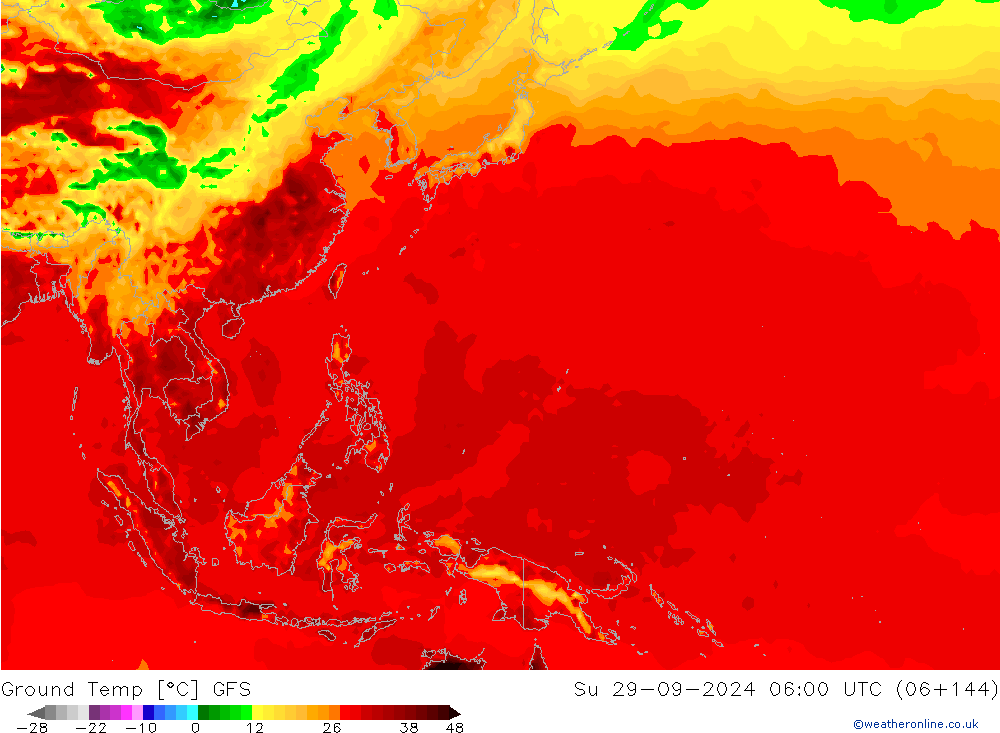 Bodemtemperatuur GFS zo 29.09.2024 06 UTC