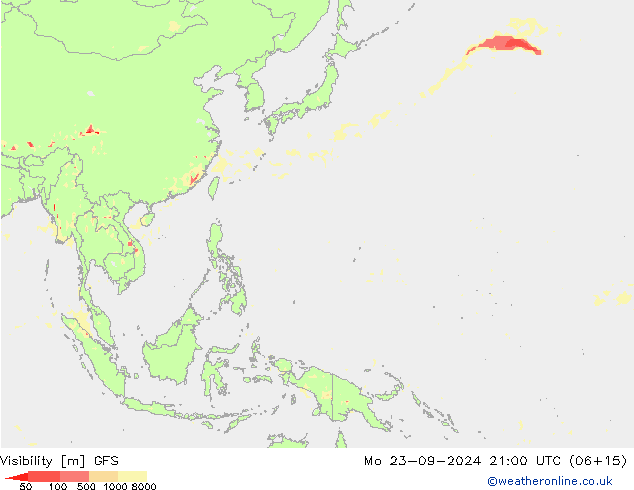 Visibility GFS Mo 23.09.2024 21 UTC