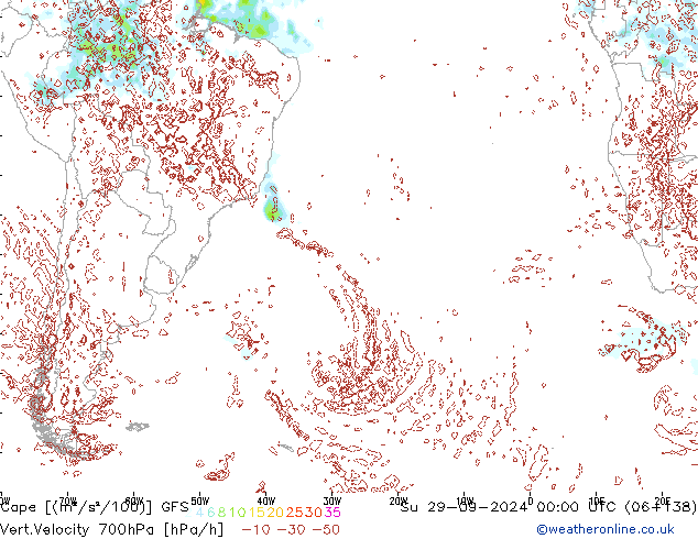 Cape GFS Su 29.09.2024 00 UTC