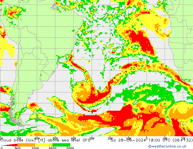 Cloud base (low) GFS  28.09.2024 18 UTC