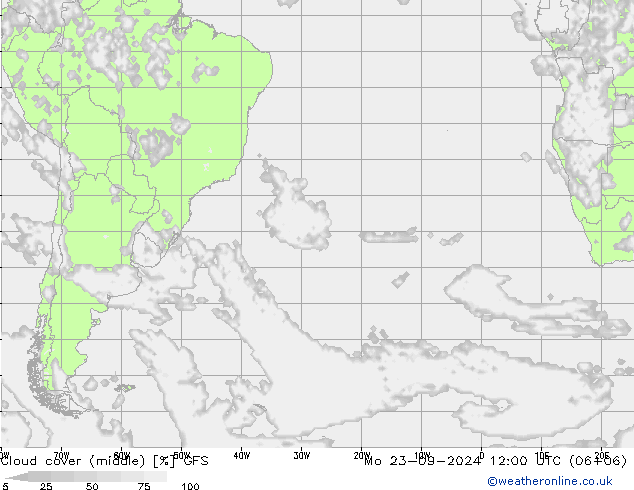 Cloud (high,middle,low) GFS Mo 23.09.2024 12 UTC