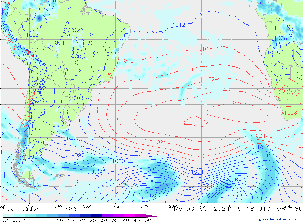 Precipitation GFS Mo 30.09.2024 18 UTC