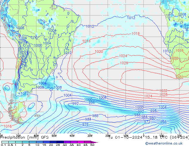 precipitação GFS Ter 01.10.2024 18 UTC