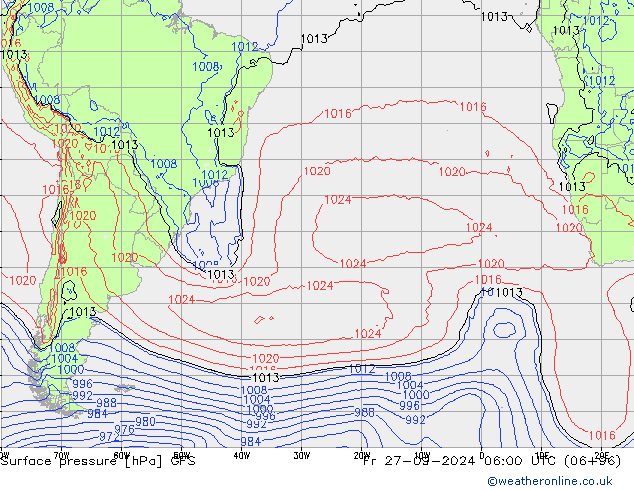 GFS: vie 27.09.2024 06 UTC