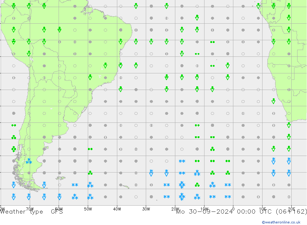 Weermodel GFS ma 30.09.2024 00 UTC