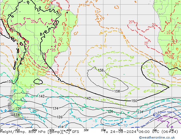 Z500/Rain (+SLP)/Z850 GFS Ter 24.09.2024 06 UTC