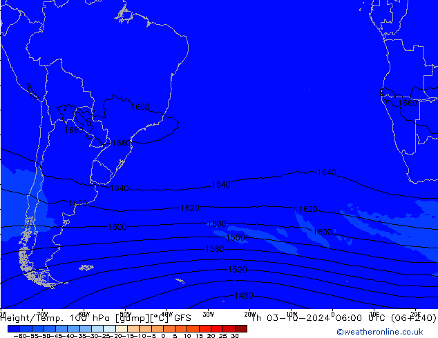 Height/Temp. 100 hPa GFS Th 03.10.2024 06 UTC